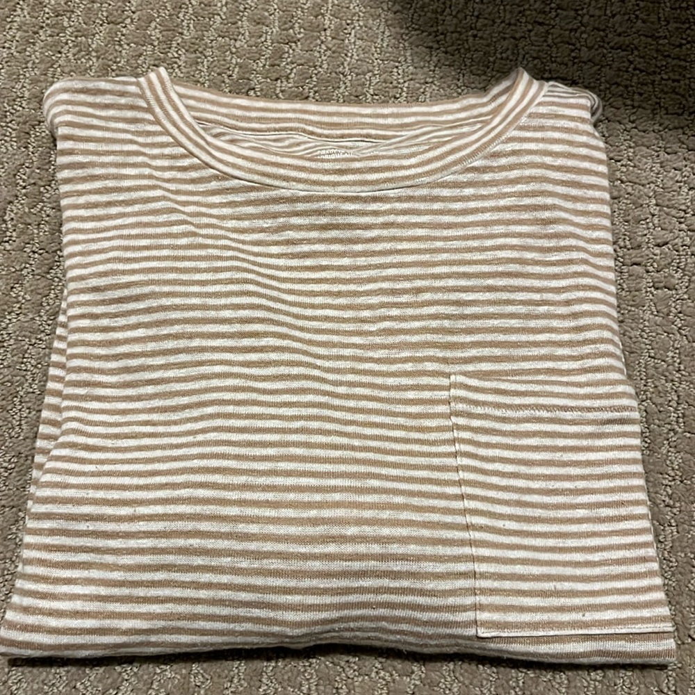 Aerie gold and ivory striped tee